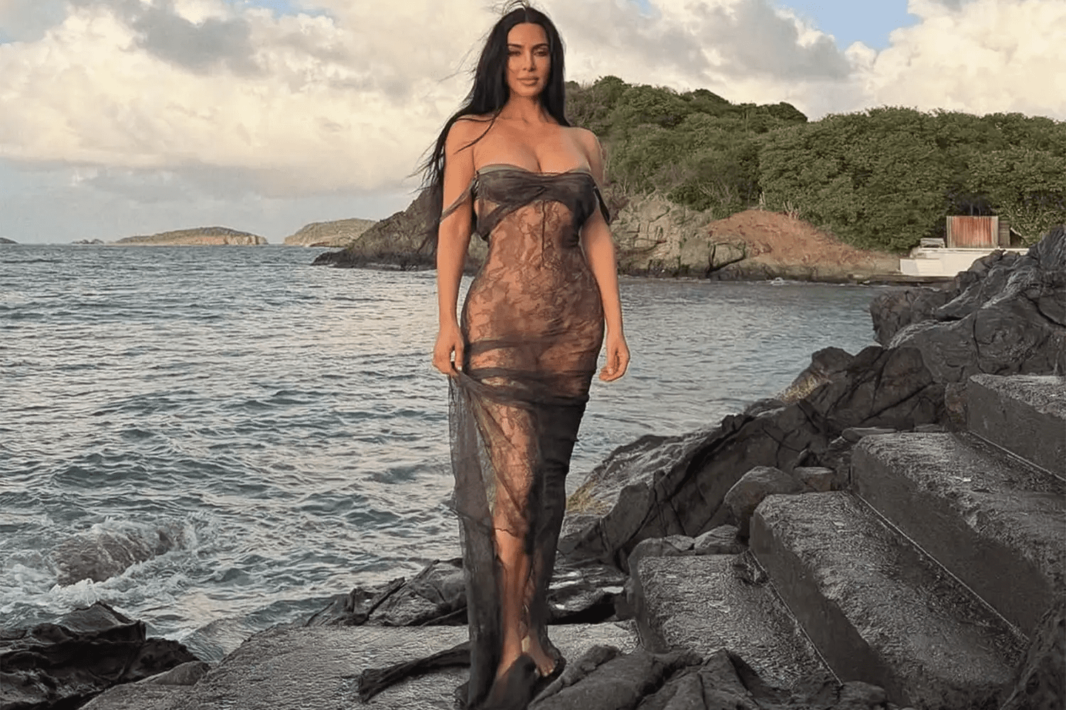 kim kardashian sheer lace dress, kim kardashian dolce and gabbana outfit, did kim kardashian pass the bar, kim kardashian bar exam update, kim kardashian all’s fair series,