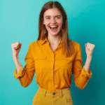 A woman rises faster