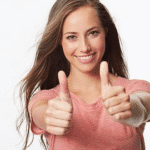 A woman breaks the moment