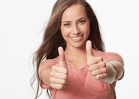 A woman breaks the moment