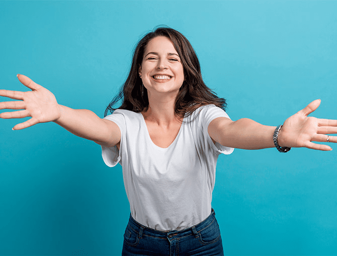 A woman glows differently