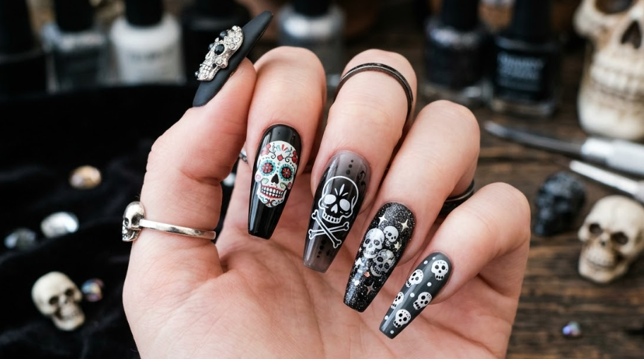 Halloween nails, spooky nail art, cute Halloween nails, pumpkin nail designs, ghost nail ideas, spiderweb manicure, black cat nails, blood drip nails, skull nail art, witch inspired nails