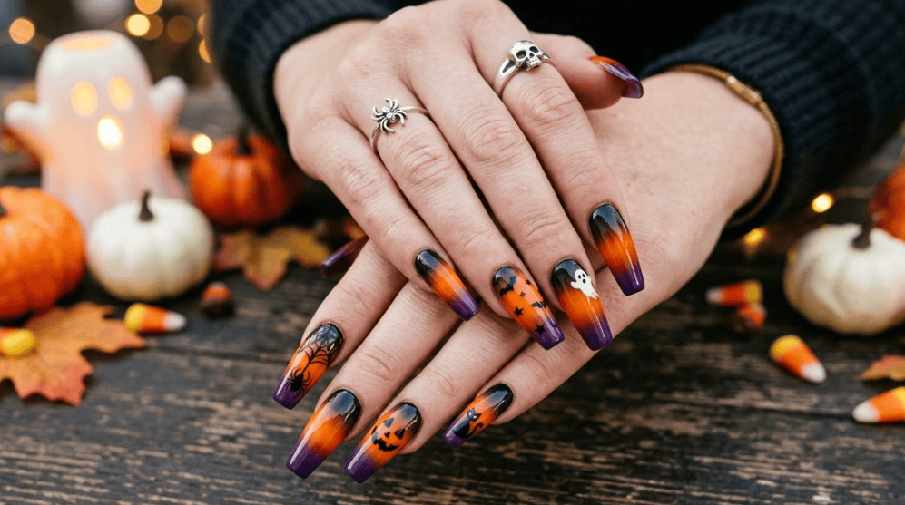 Halloween nails, spooky nail art, cute Halloween nails, pumpkin nail designs, ghost nail ideas, spiderweb manicure, black cat nails, blood drip nails, skull nail art, witch inspired nails