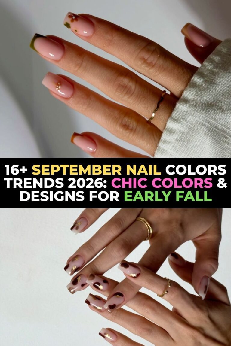 September nail trends 2026, fall nail colors, pumpkin spice nails, burgundy fall nails, chocolate brown manicure, plaid nail designs, caramel glazed nails, olive green nails, tortoiseshell nails, velvet cat eye nails