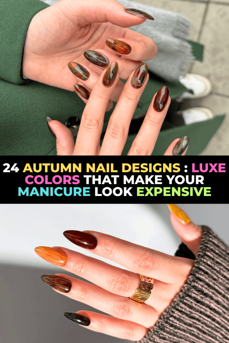 autumn nail designs 2026, fall manicure ideas, burgundy nails, tortoiseshell nails, plaid nails, chrome nails, floral autumn nails, cozy cabin nails, sage green nails, argyle nails