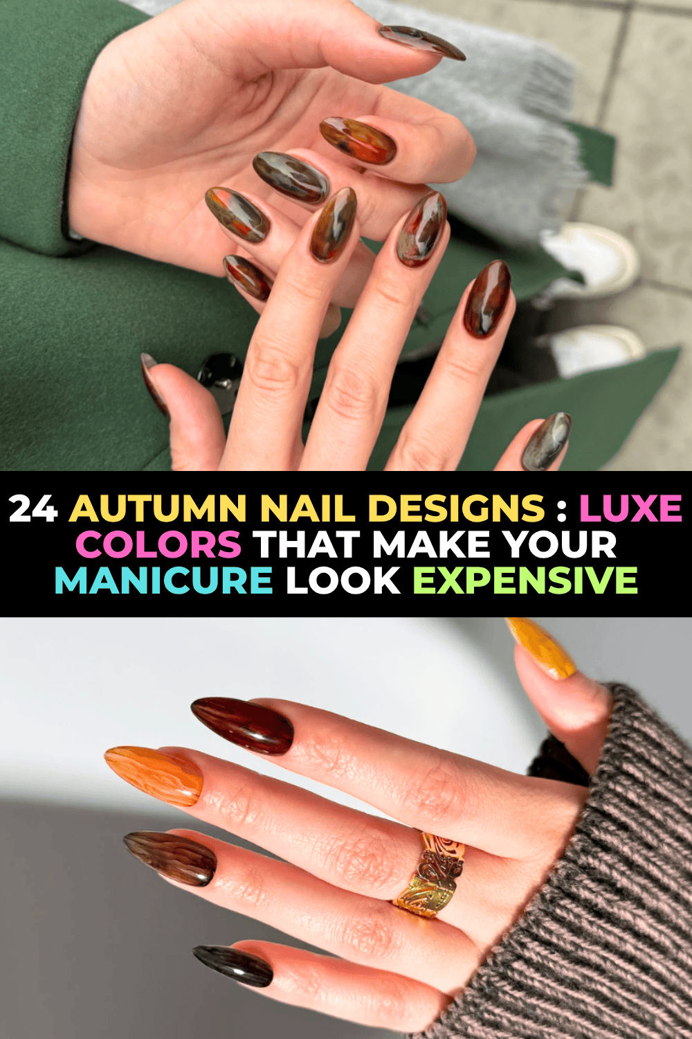 autumn nail designs 2026, fall manicure ideas, burgundy nails, tortoiseshell nails, plaid nails, chrome nails, floral autumn nails, cozy cabin nails, sage green nails, argyle nails