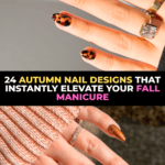 autumn nail designs 2026, fall manicure ideas, burgundy nails, tortoiseshell nails, plaid nails, chrome nails, floral autumn nails, cozy cabin nails, sage green nails, argyle nails