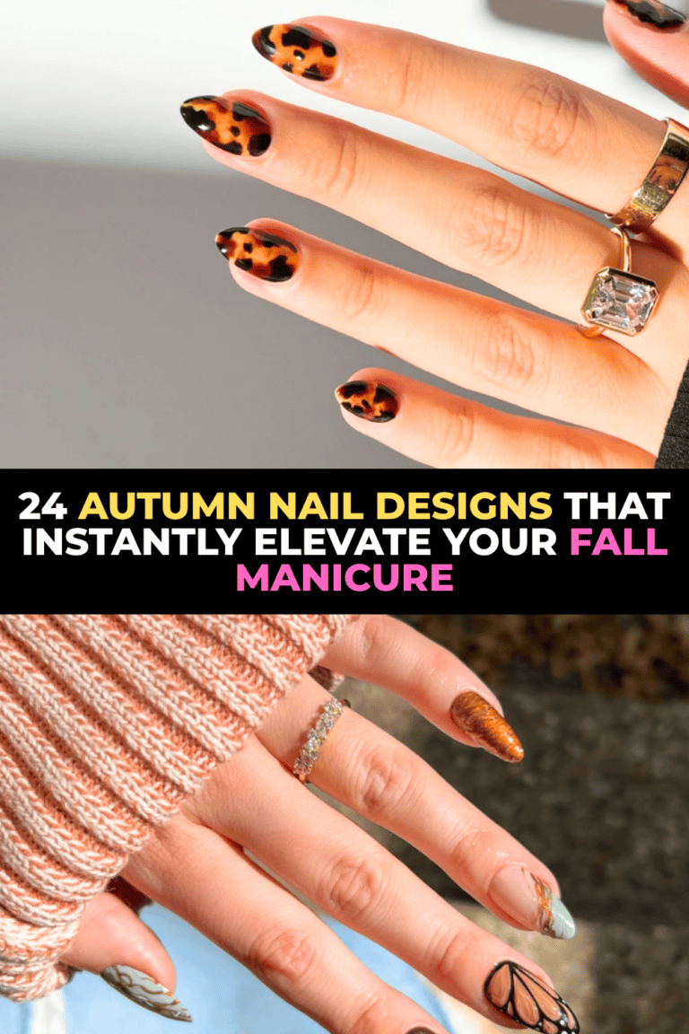 autumn nail designs 2026, fall manicure ideas, burgundy nails, tortoiseshell nails, plaid nails, chrome nails, floral autumn nails, cozy cabin nails, sage green nails, argyle nails