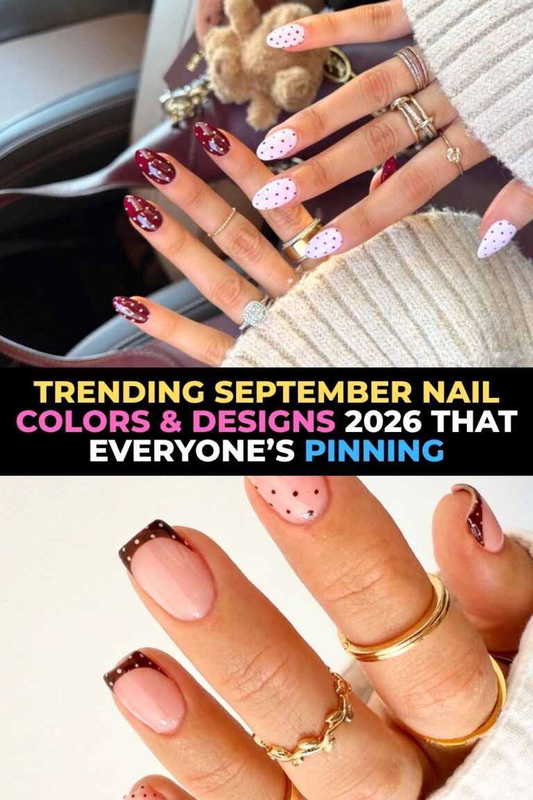 September nail trends 2026, fall nail colors, pumpkin spice nails, burgundy fall nails, chocolate brown manicure, plaid nail designs, caramel glazed nails, olive green nails, tortoiseshell nails, velvet cat eye nails