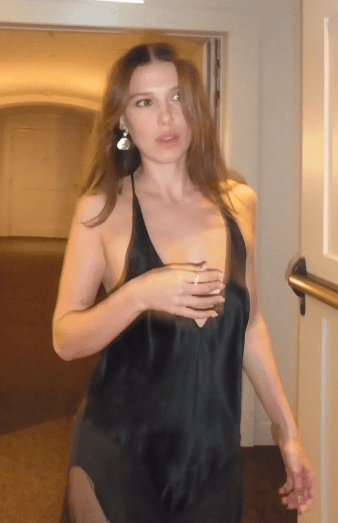 Millie Bobby Brown jewelled thong, Millie Bobby Brown sheer dress, Millie Bobby Brown Instagram post, Jake Bongiovi selfies, Millie Bobby Brown family photos, Stranger Things star fashion, Millie Bobby Brown adoption news, Millie Bobby Brown marriage Tuscany, viral celebrity photo dump, trending celebrity outfits
